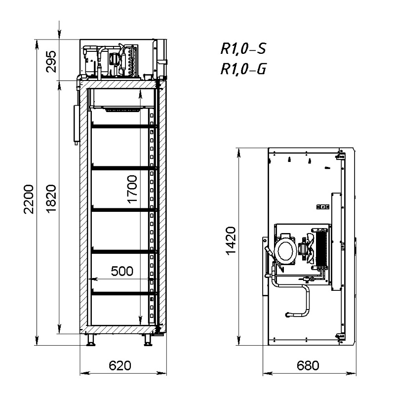 Шкаф холодильный ARKTO R 1,0-G