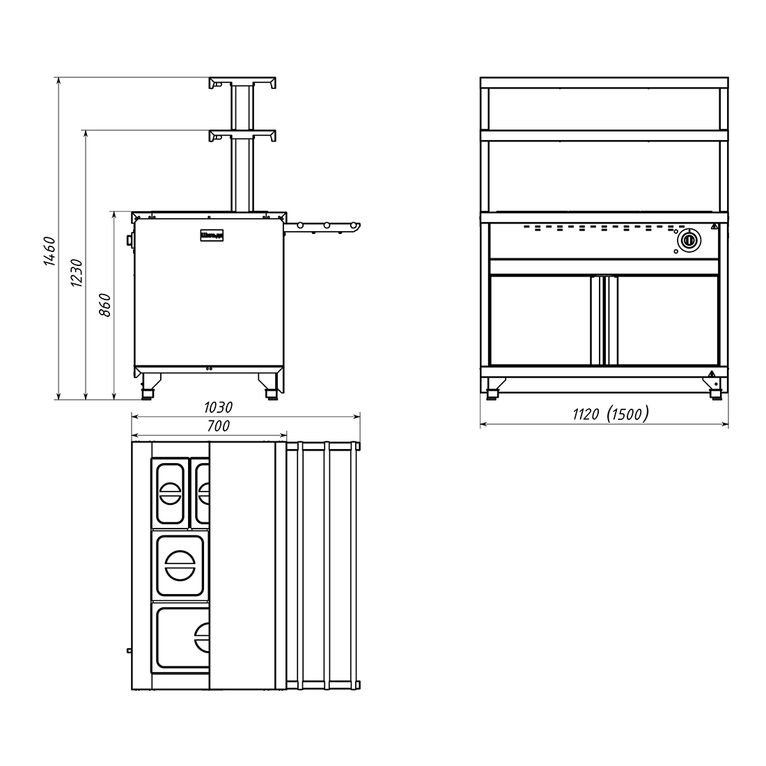 Мармит 2-х блюд паровой Gabino Riga ММ2V-10/7