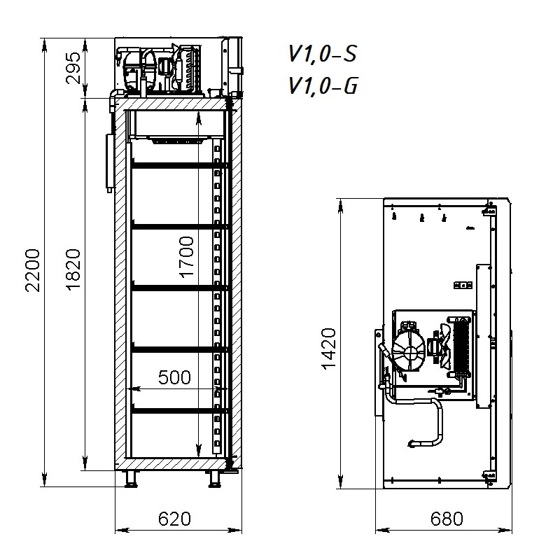 Шкаф холодильный ARKTO V 1,0-G