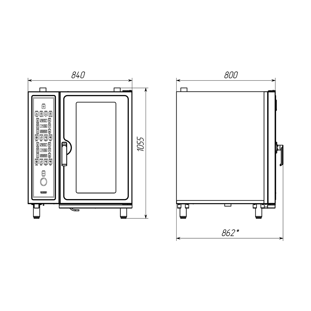 картинка Пароконвектомат Gabino Combi-1011b