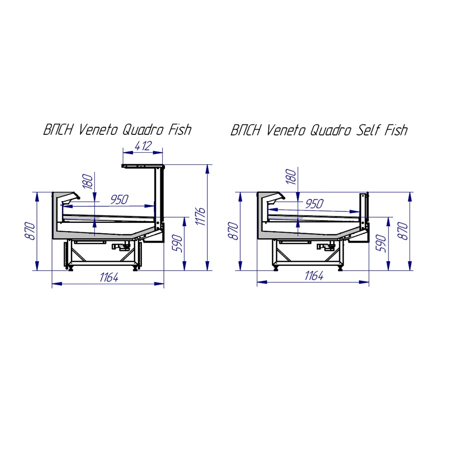 Прилавок холодильный Italfrigo Veneto Quadro Fish 1875